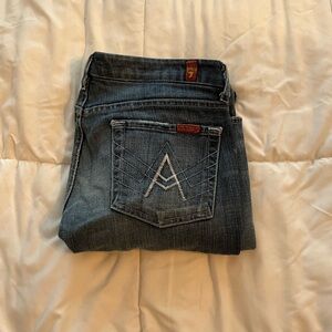 7 For All Mankind Women's Dark Blue Boot Cut Jeans